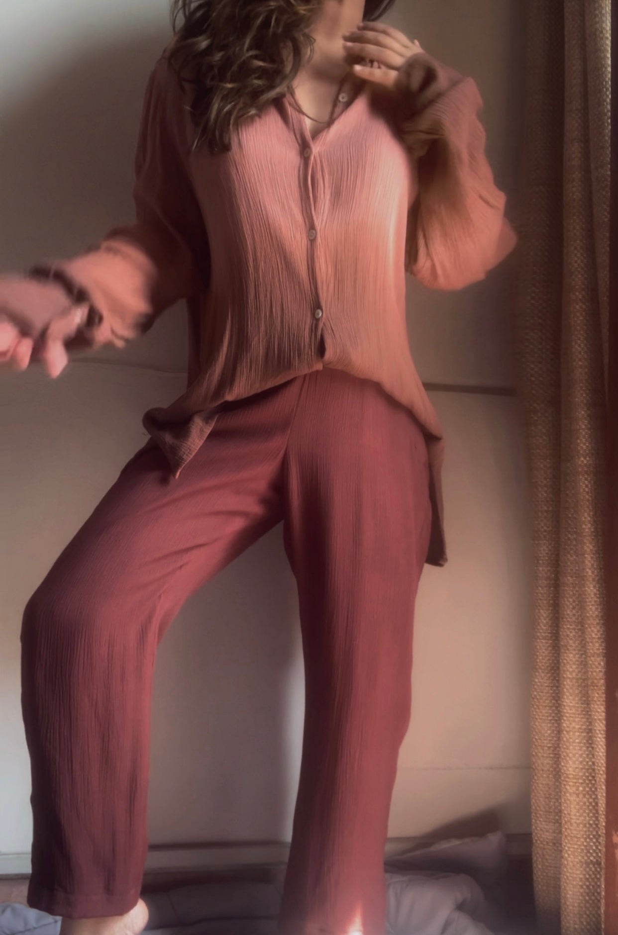 The Pluto set : Dusty Mauve Rose & Brown Ombré