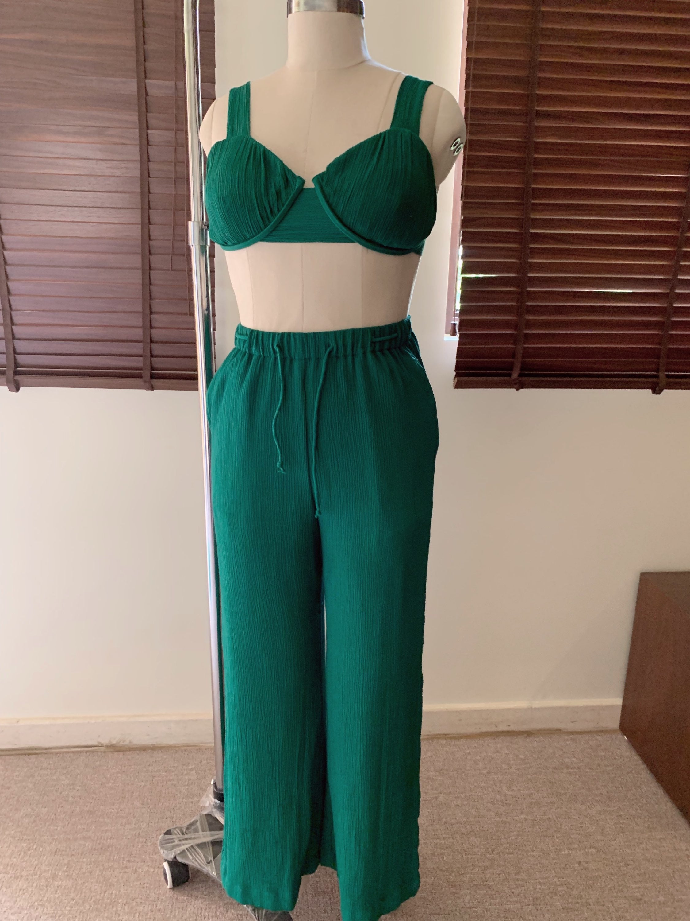 The Sand Set + The Shell Bralette : Jade Green