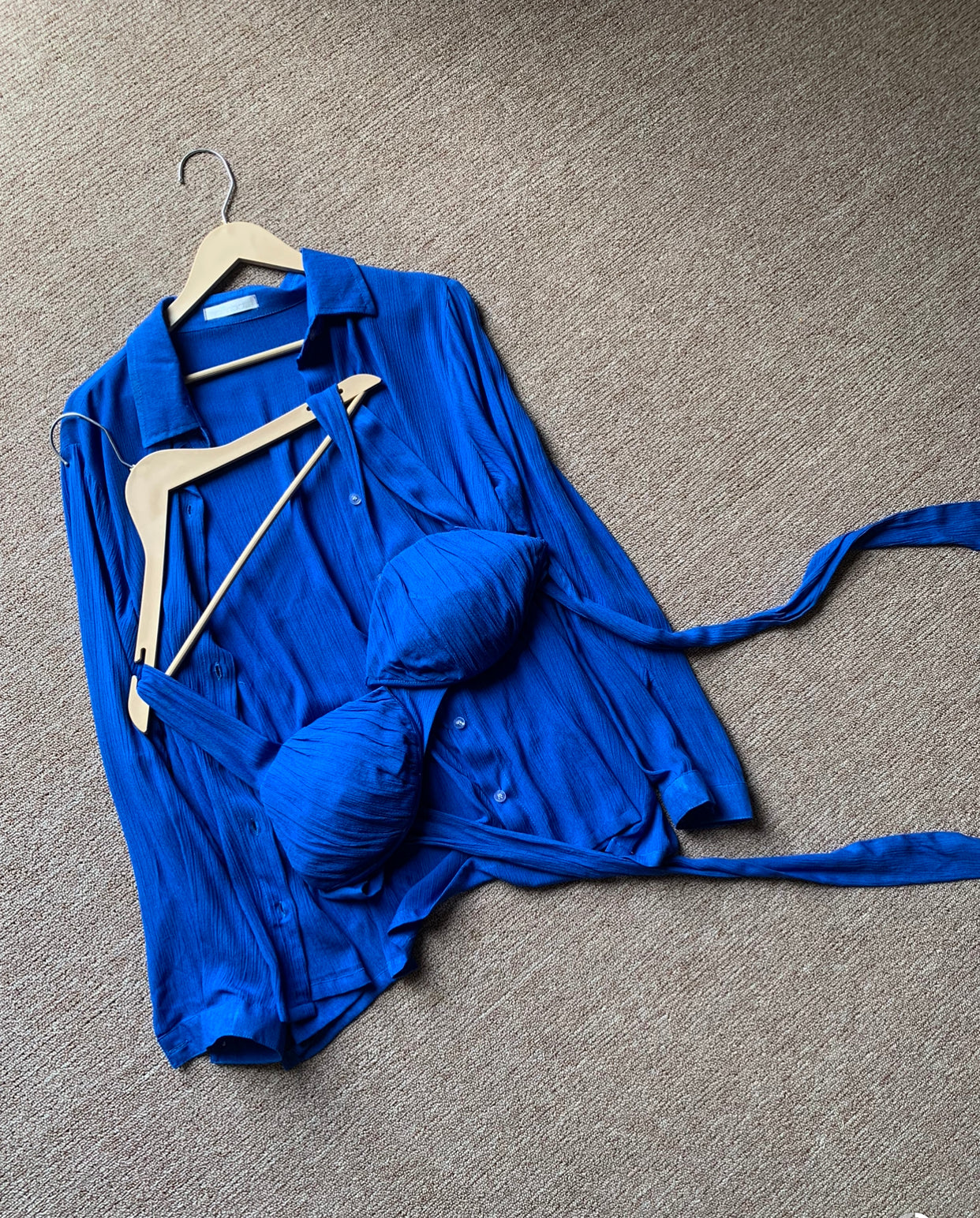 The Sand Shirt + The Shell Bralette : Royal Blue