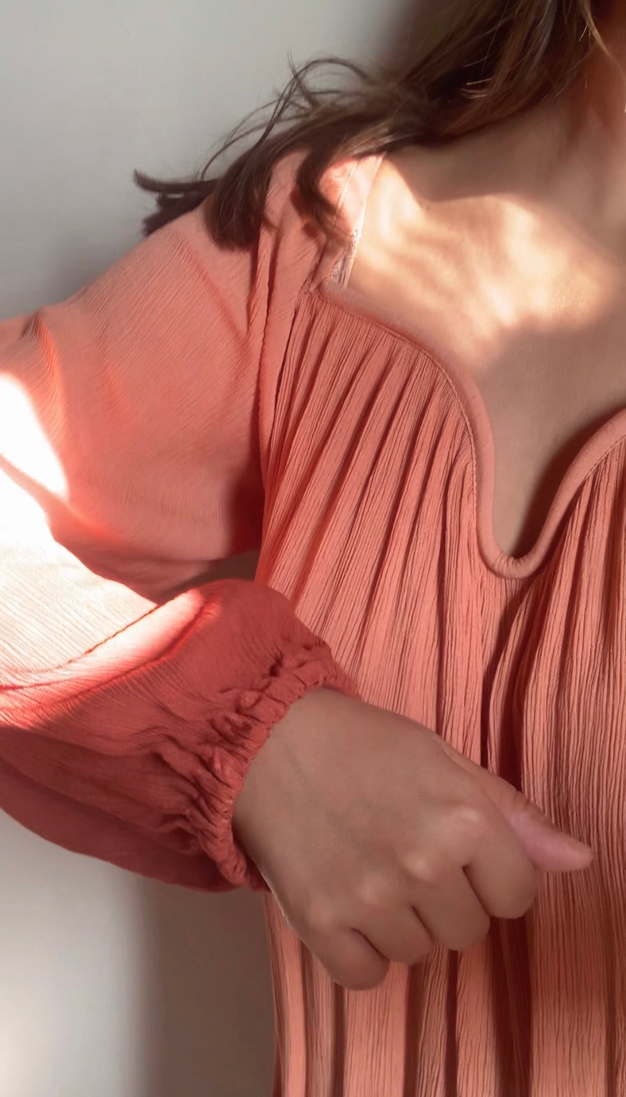 The Valentina Kurta Set : Peach And Brown Ombré