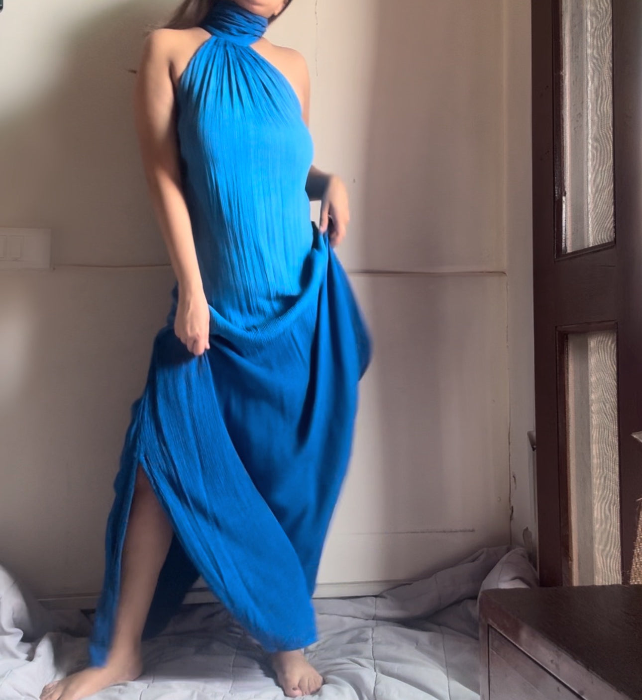 The Tropical Sunset Dress :  Cobalt Blue  Ombre