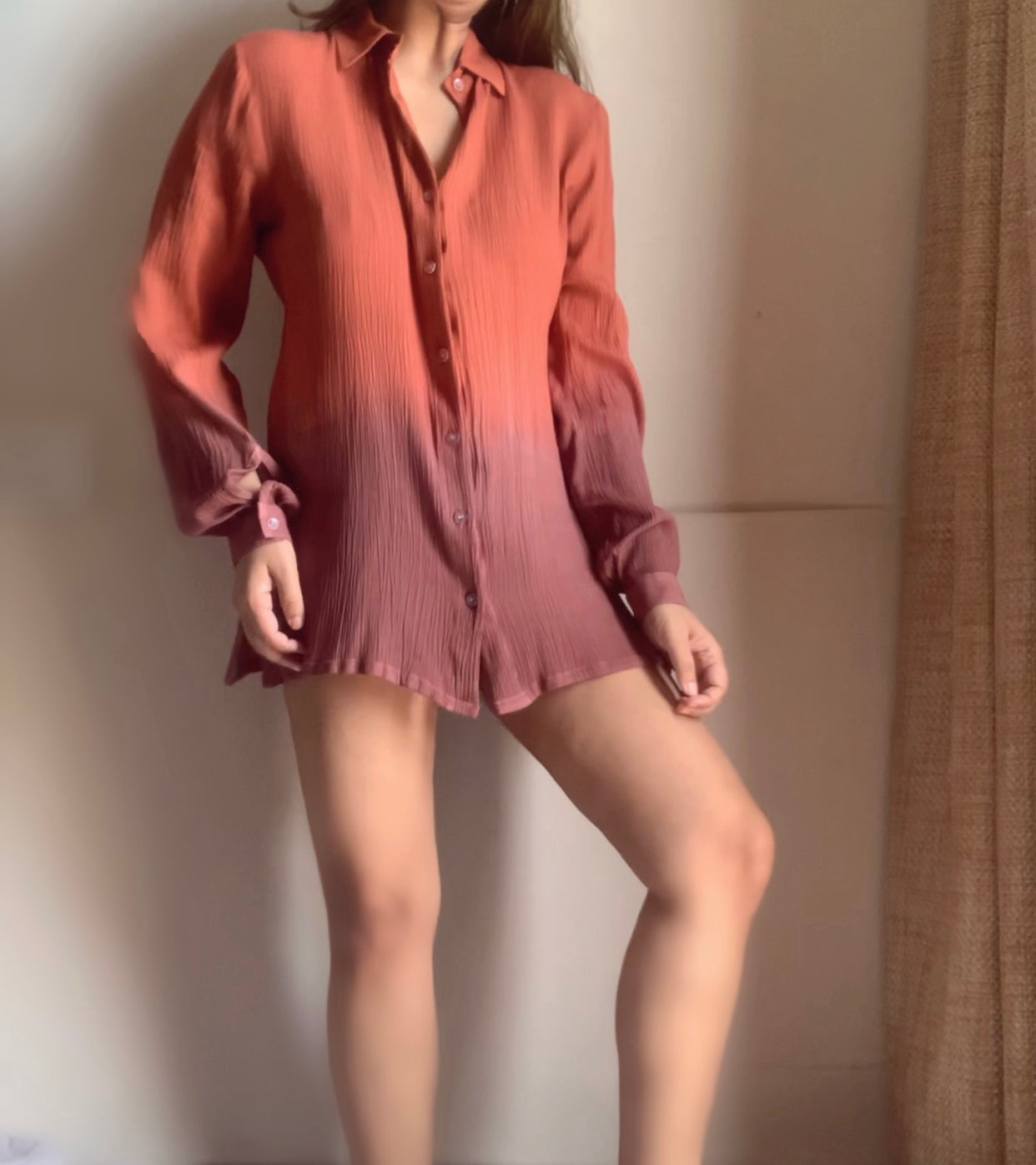 The Sand Shirt : Orange And Brown Ombré