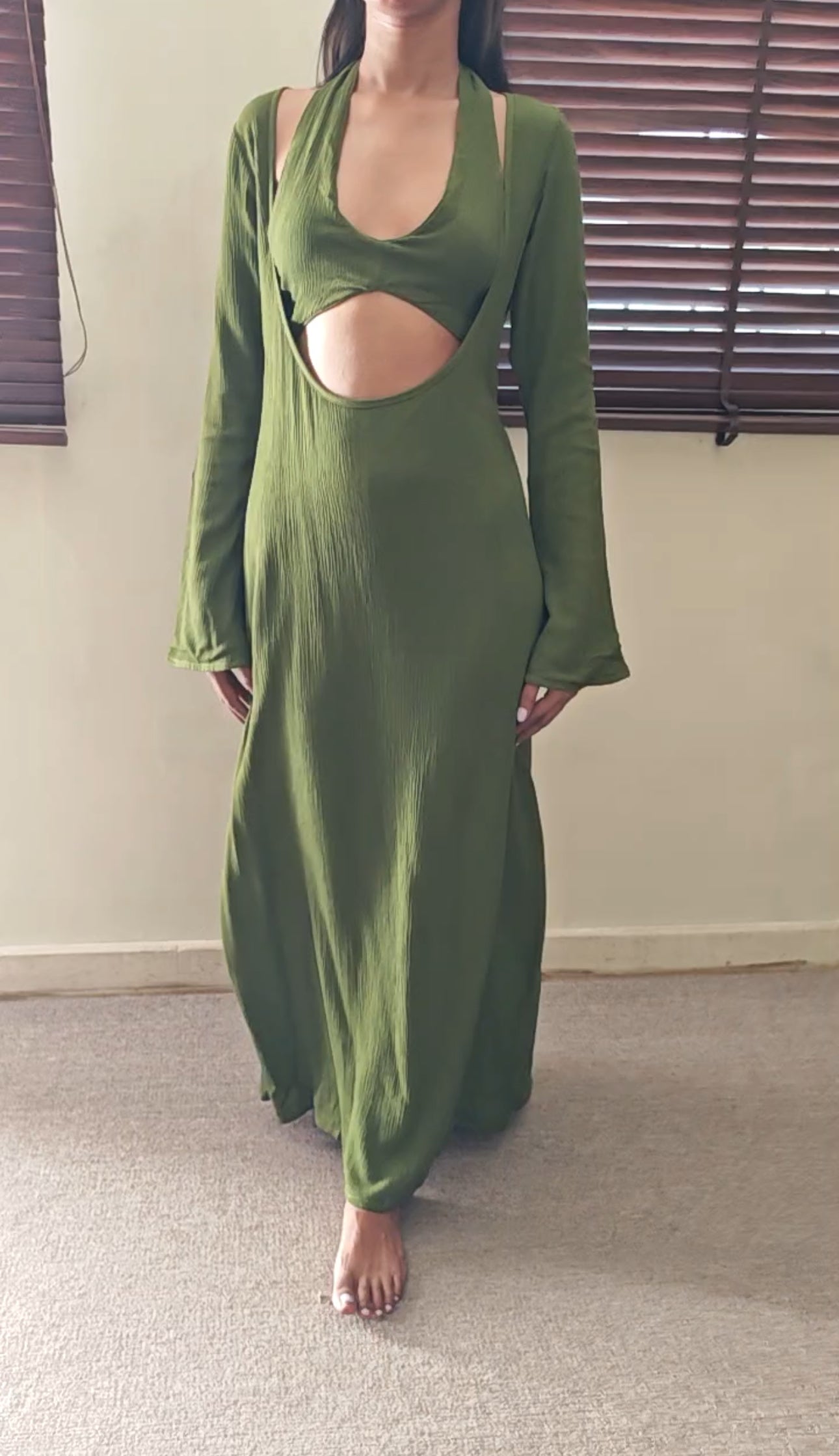 The Mossy Cove Dress : Light Olive