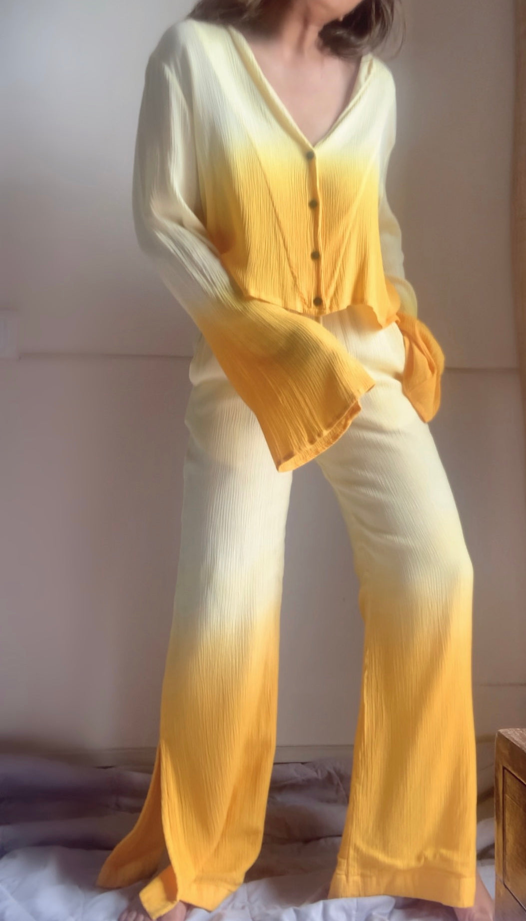 The Marcell Top + The Banded Tulip Pants : Yellow Ombre