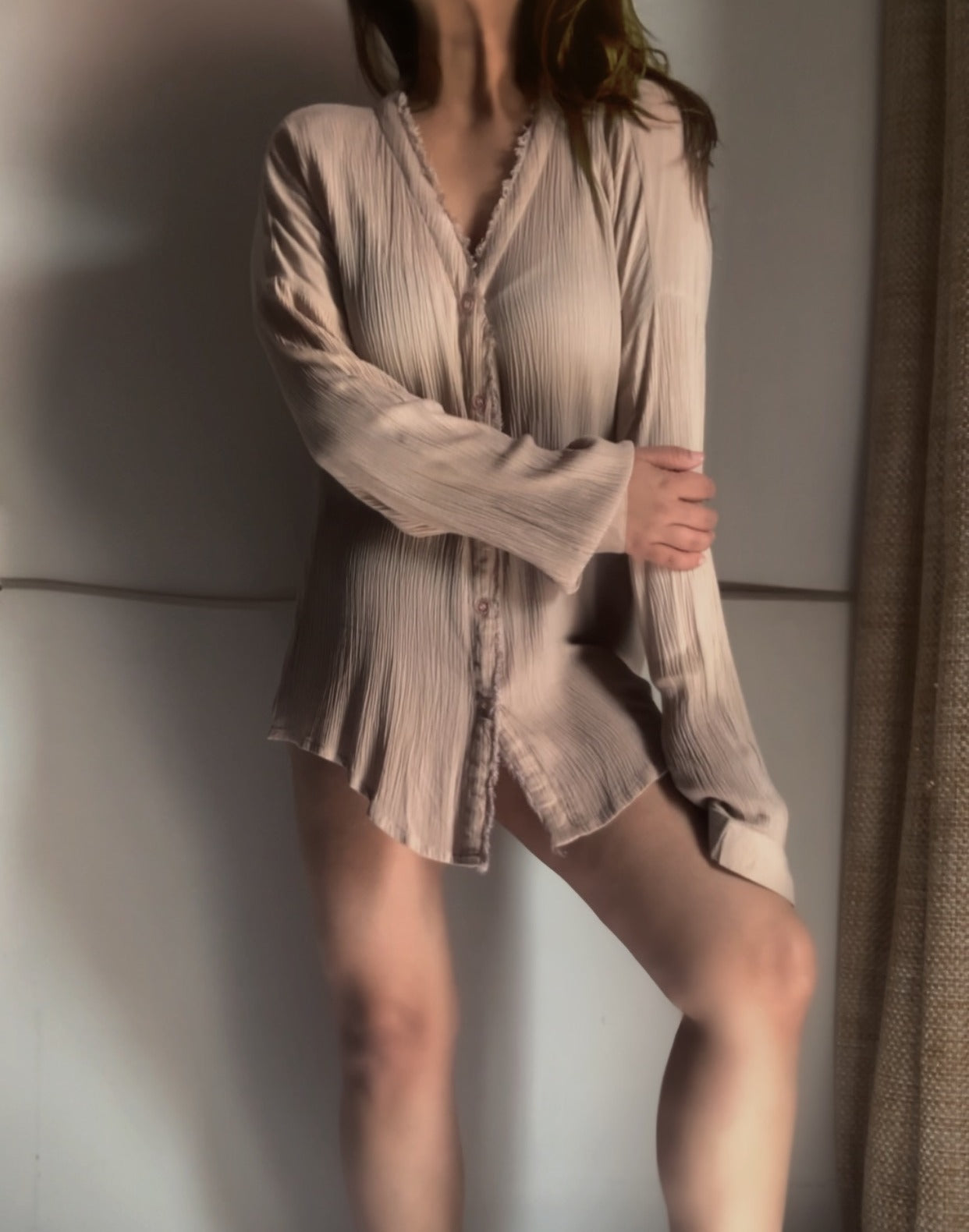 THE WAVELET SHIRT : Light Beige Ombré