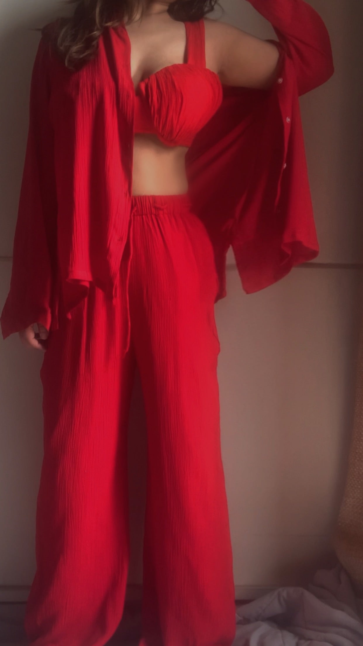The Sand Set + The Shell Bralette : Red