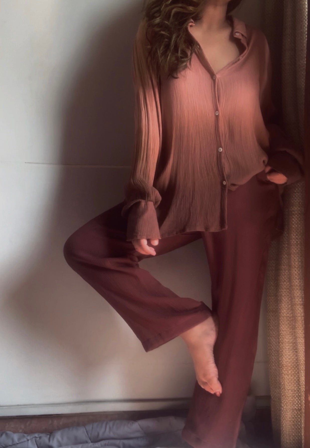 The Pluto set : Dusty Mauve Rose & Brown Ombré