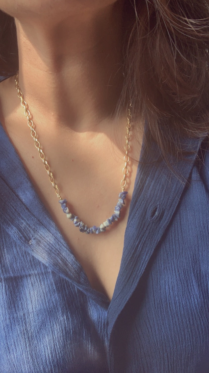 DARK SEVEN SEAS SAND SHIRT + LAPIS CHAIN