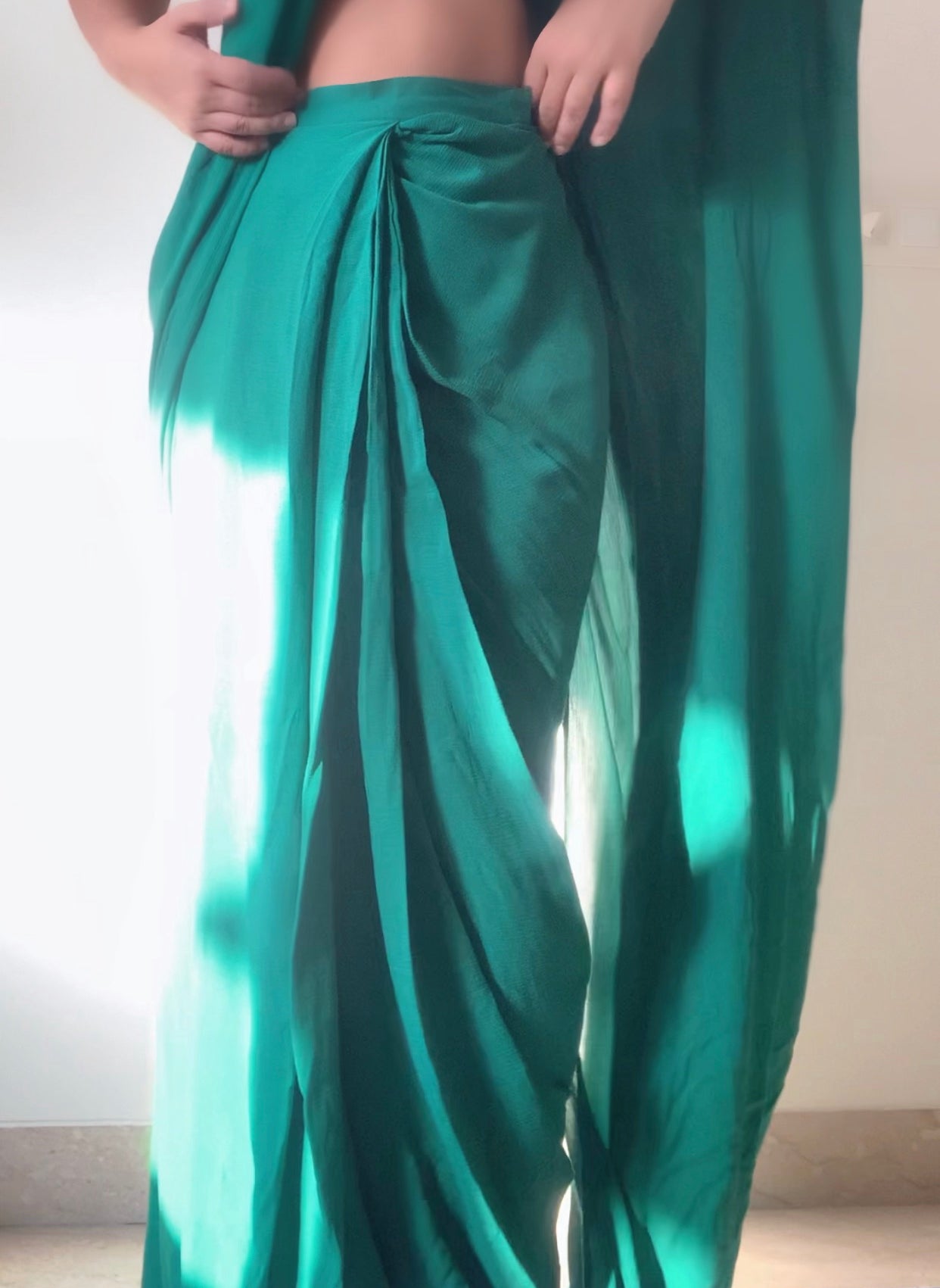 The Pre Draped Saree : Jade Green