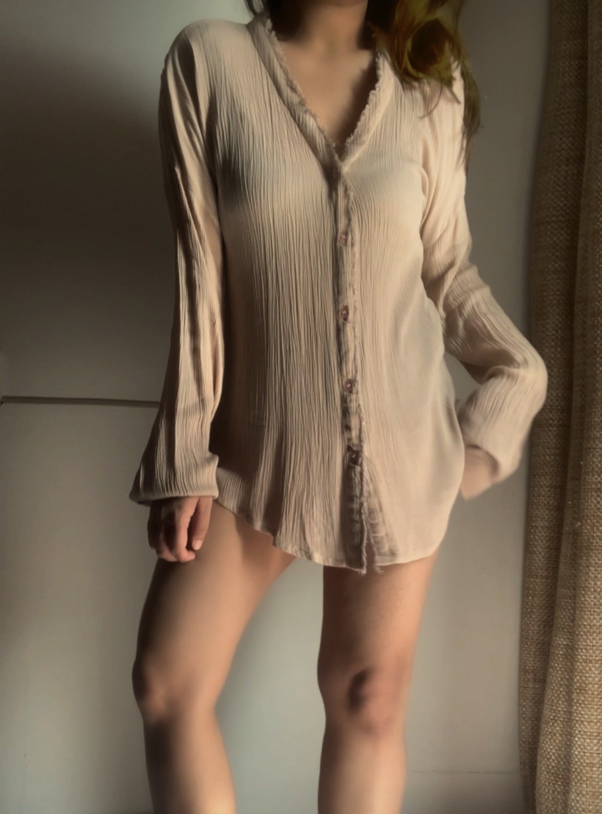 THE WAVELET SHIRT : Light Beige Ombré