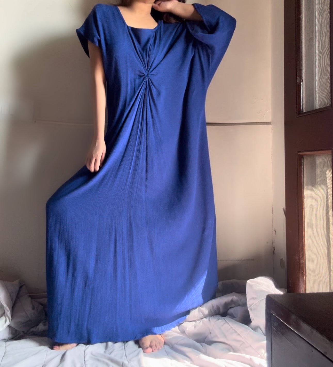 The Artic Wave Kaftan : Electric Blue