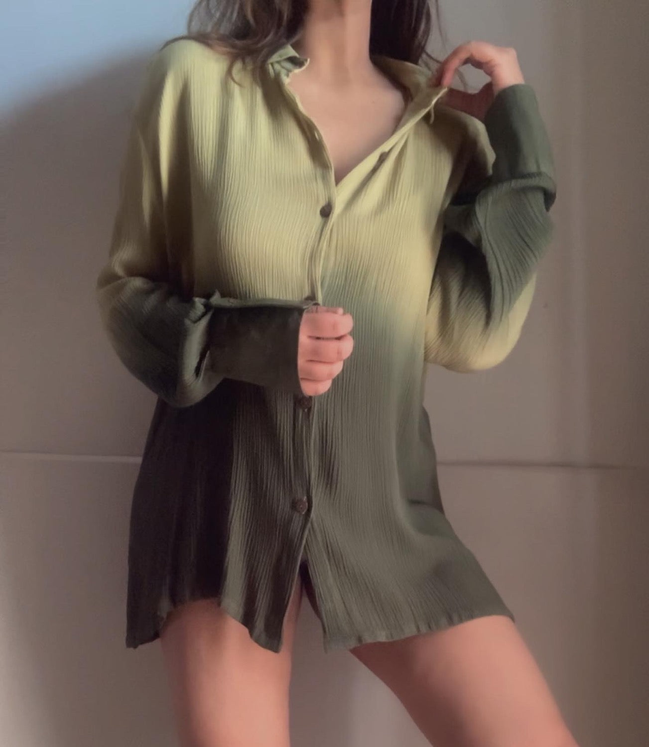 The Sand Shirt : Olive green ombré