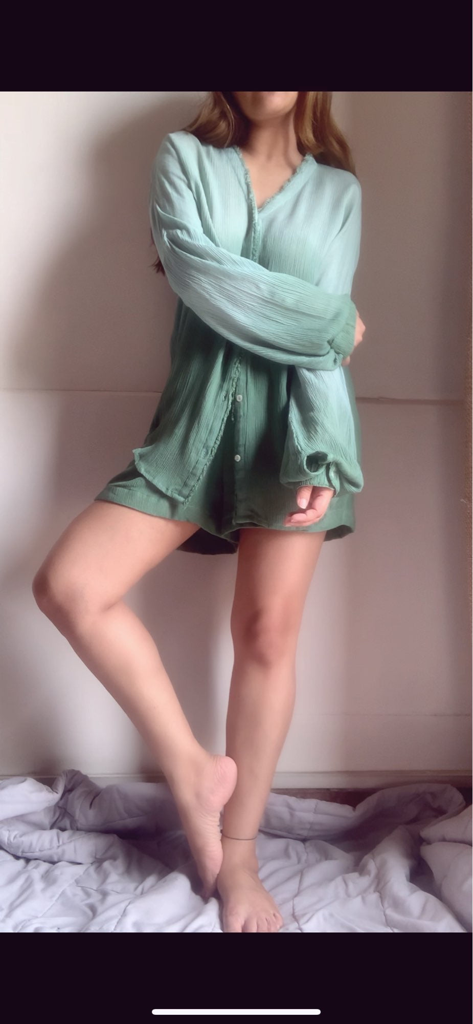 The Wavelet Shorts Set : Mist Green ombré