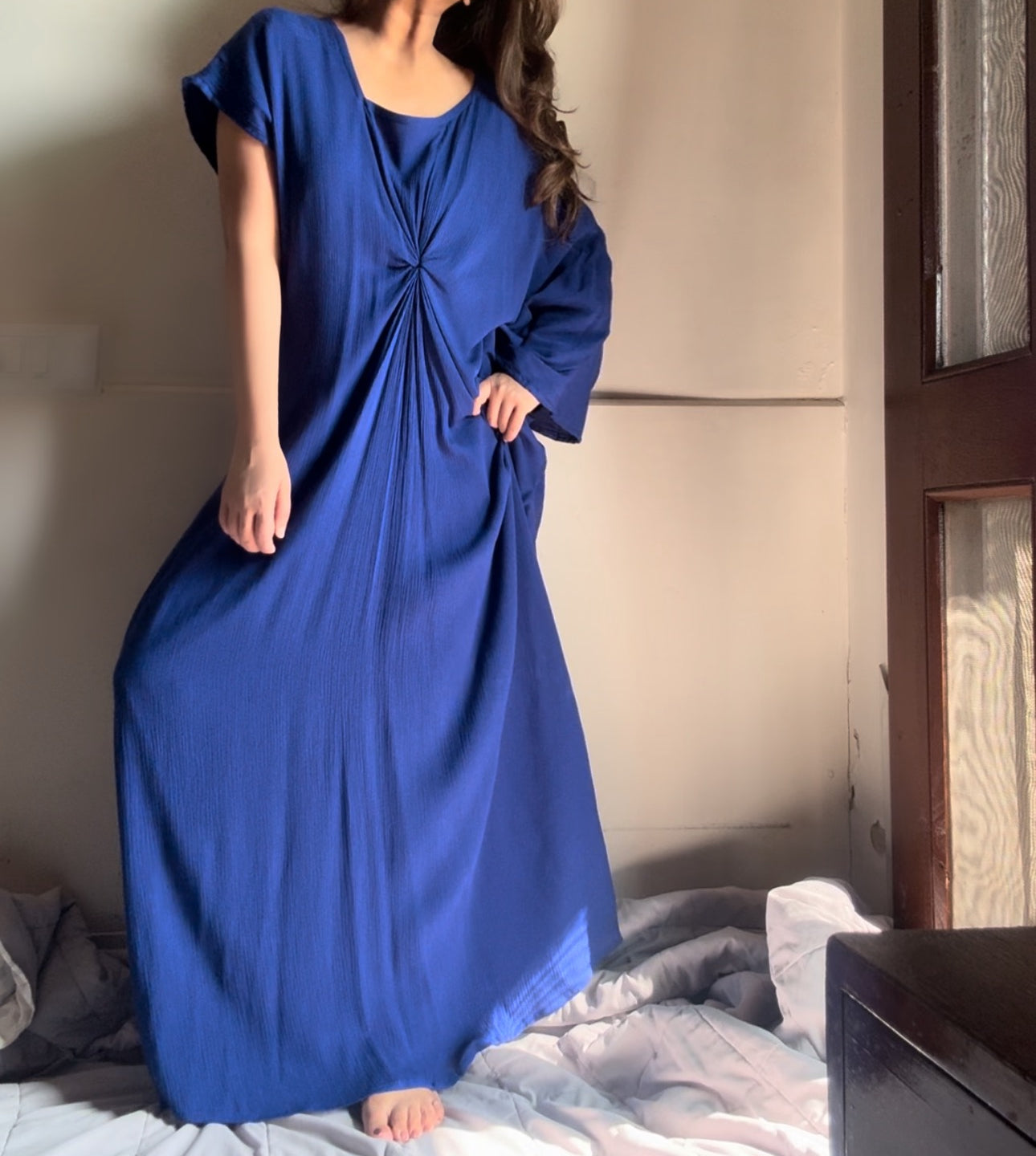 The Artic Wave Kaftan : Electric Blue