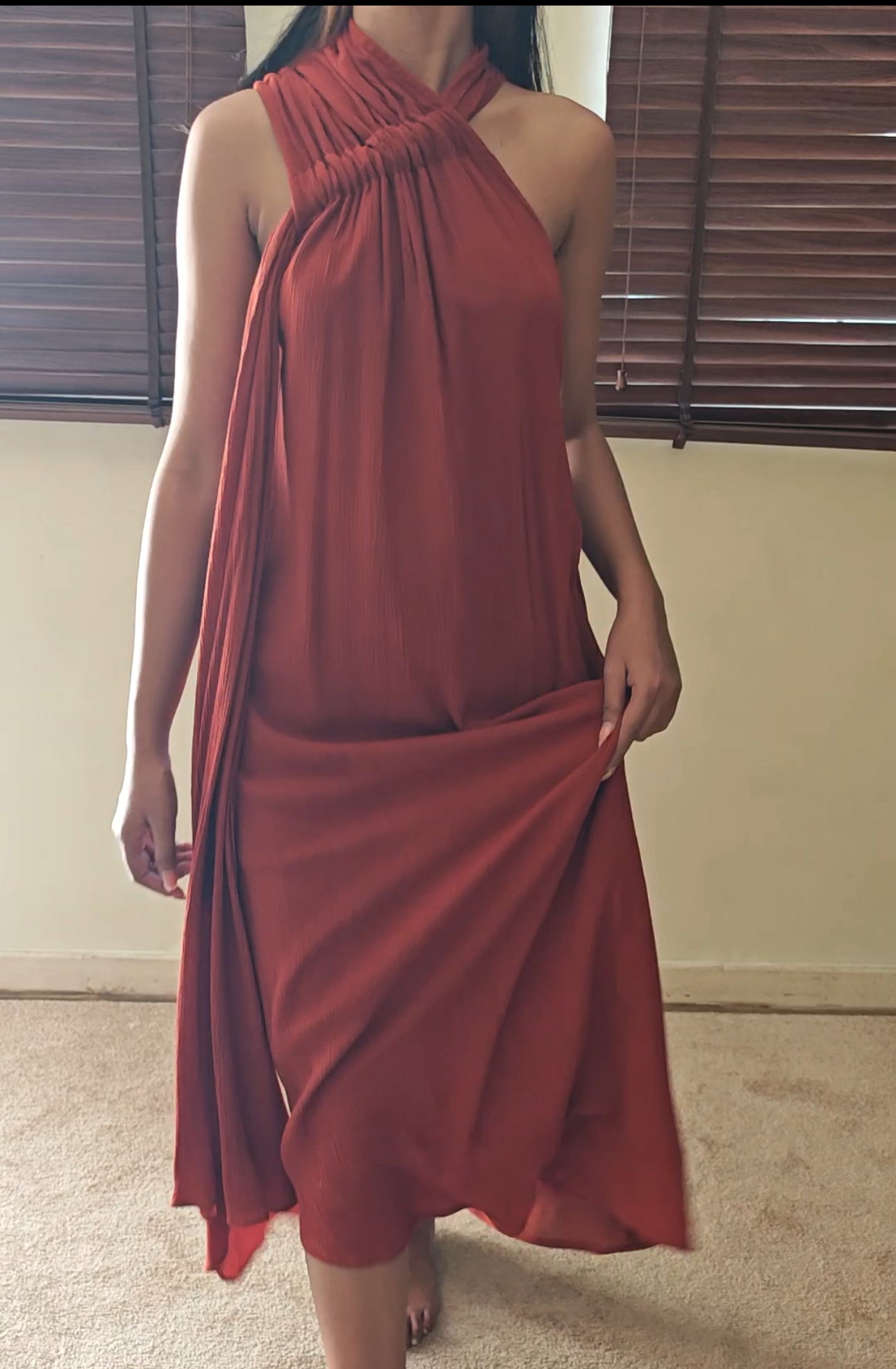 The Warm Earth Dress : Rust Orange