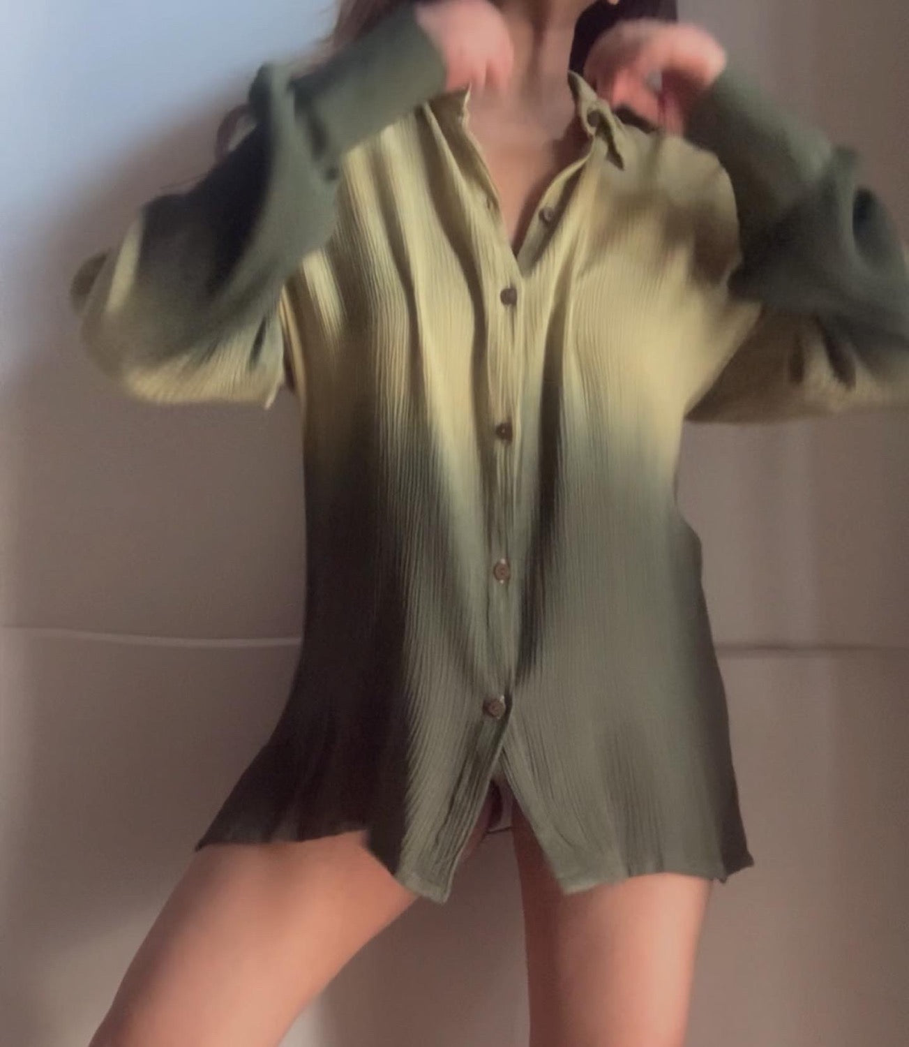 The Sand Shirt : Olive green ombré