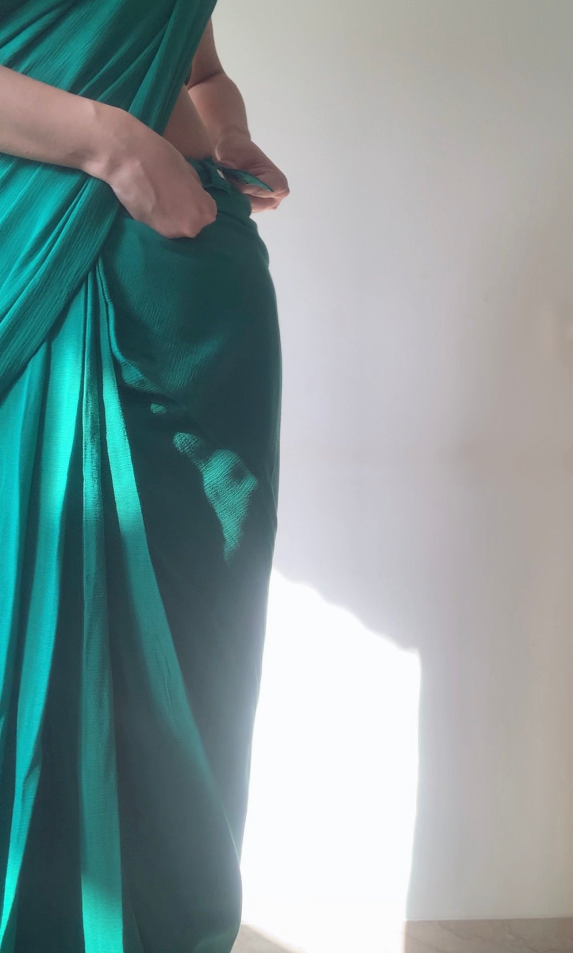 The Pre Draped Saree : Jade Green