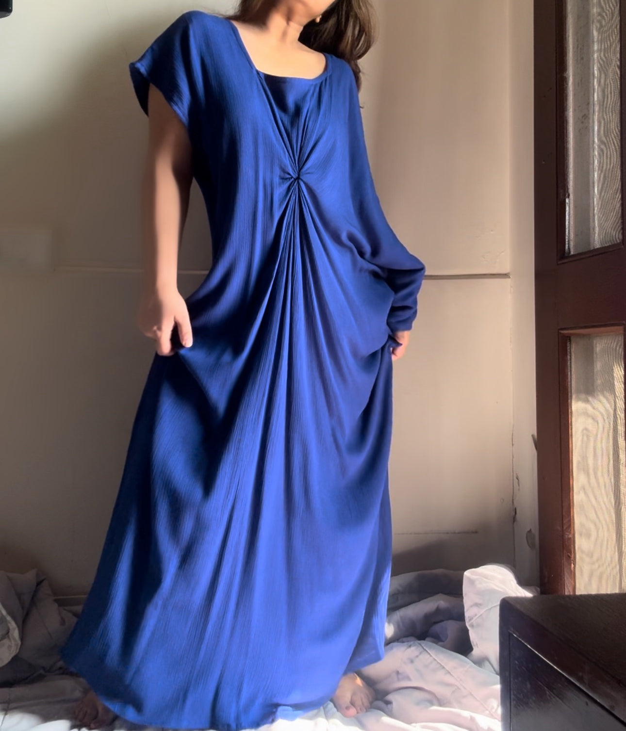 The Artic Wave Kaftan : Electric Blue