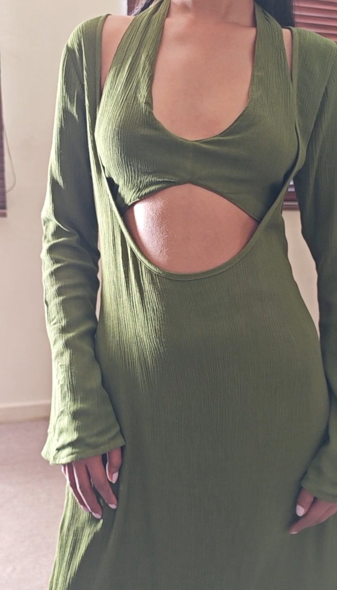 The Mossy Cove Dress : Light Olive
