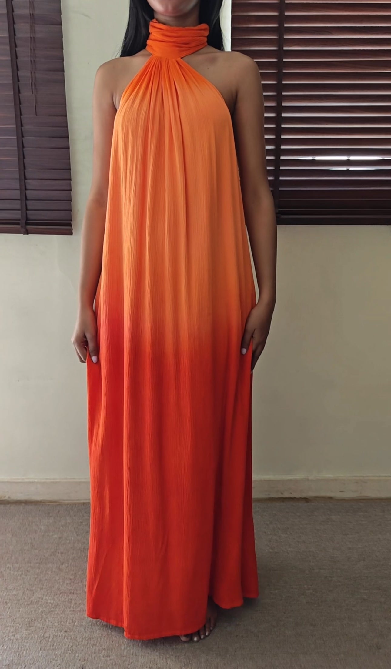 The Tropical Sunset Dress : Peach And Orange Ombre