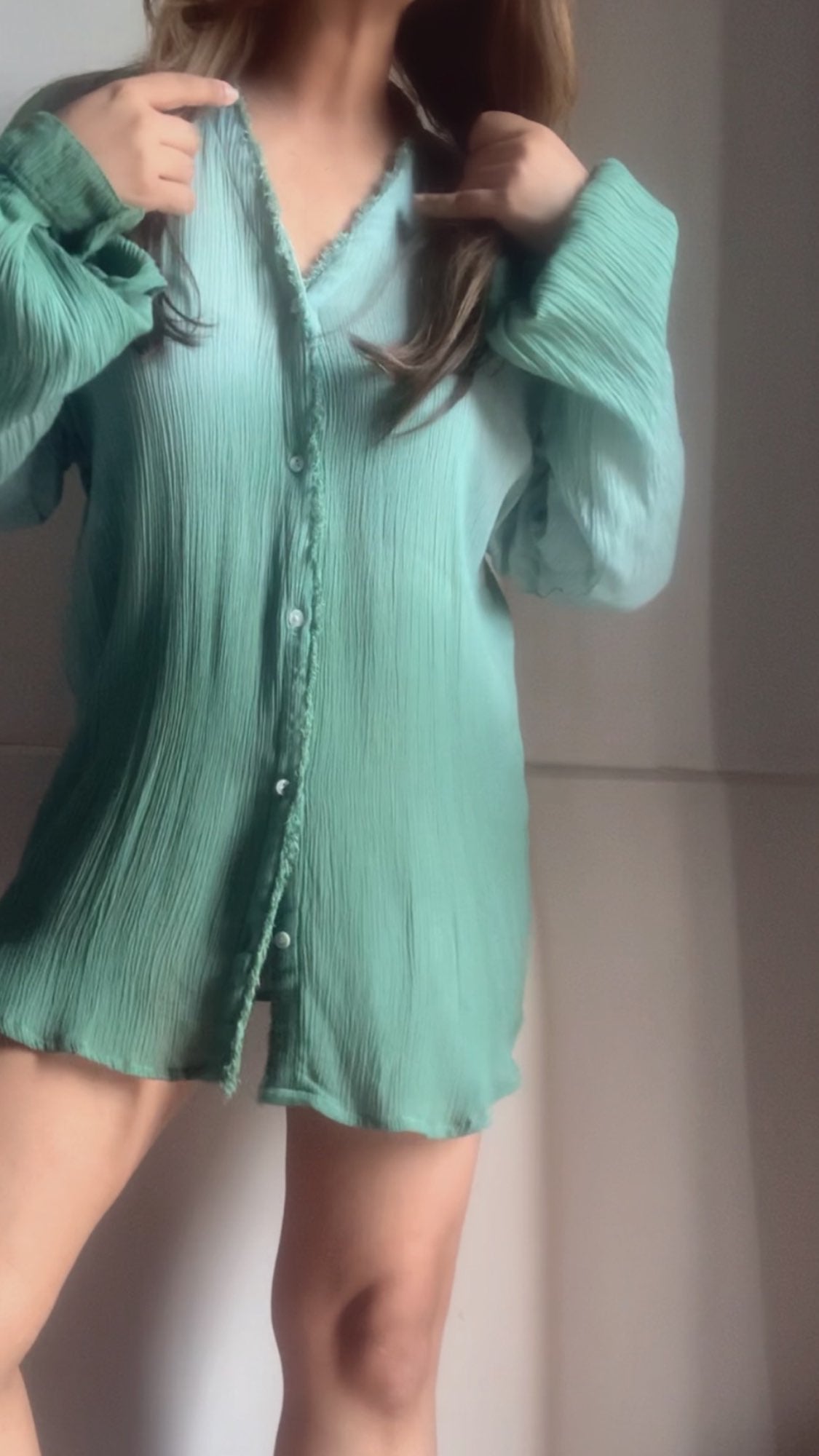 THE WAVELET SHIRT : Ombré Mist Green