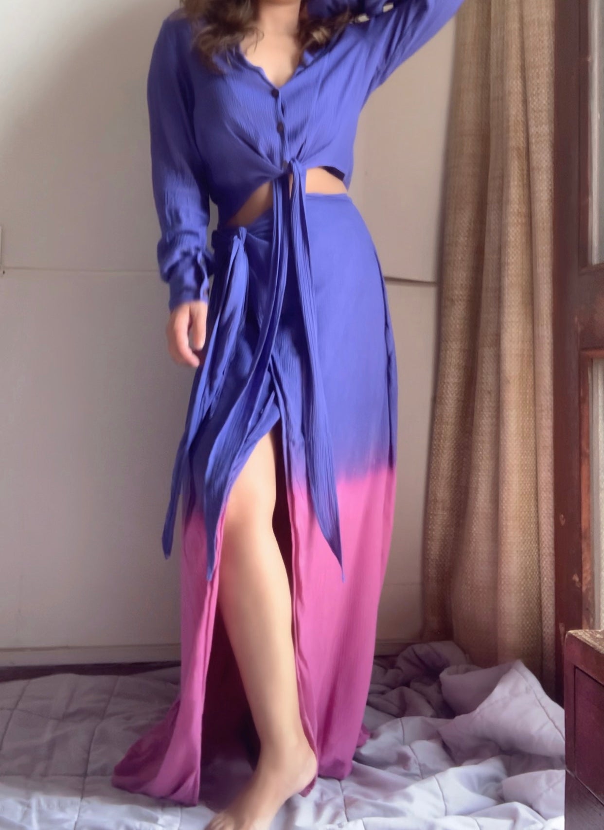 The Palm Days Set  Dark Lilac And Pink Ombré