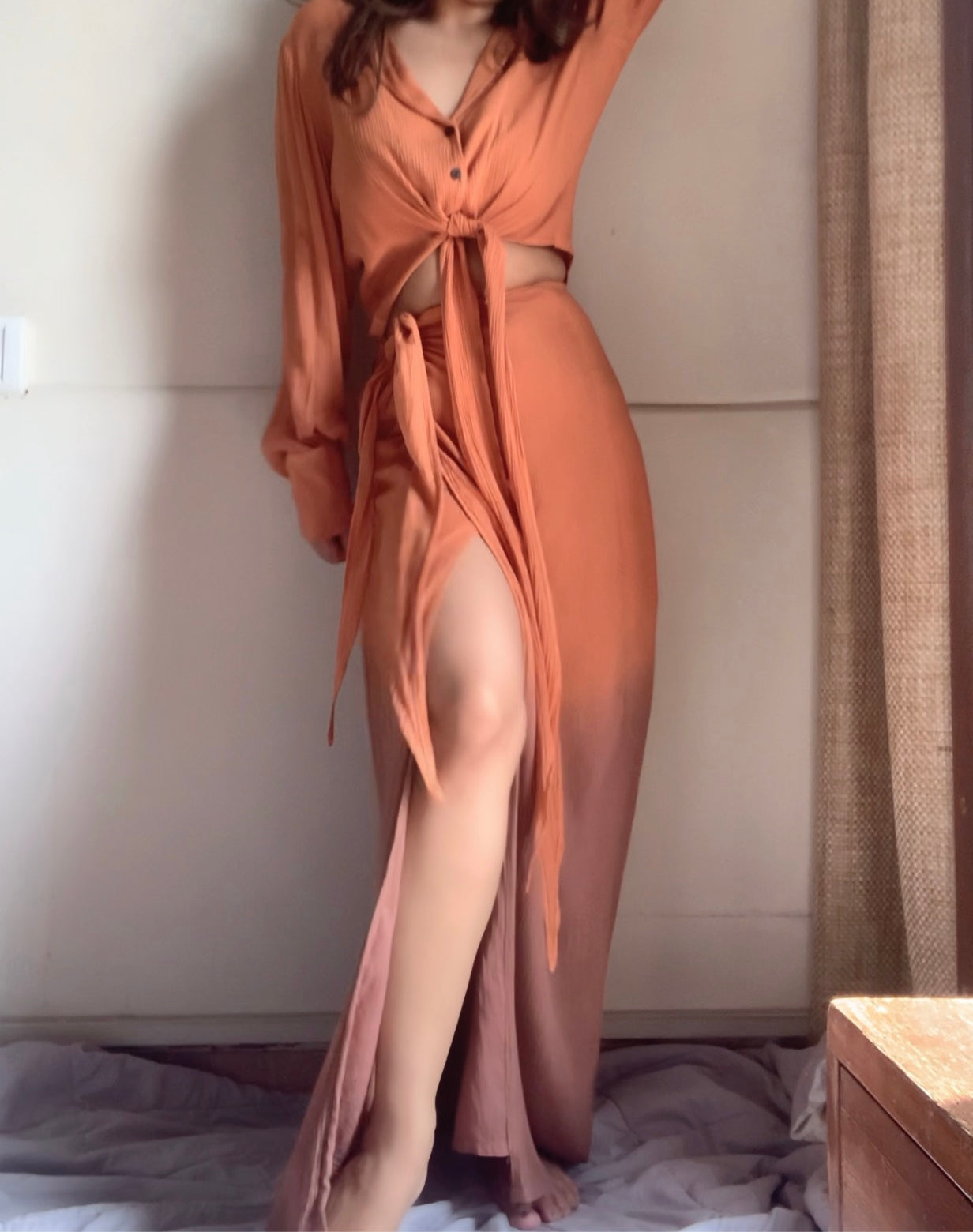 The Palm Days Set :Salmon Orange And Brown Ombré