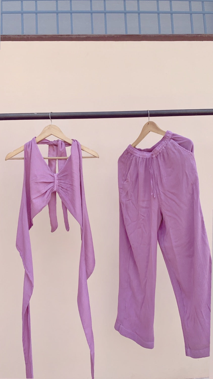 Mauve  : bralette +  pants THE WHITSUNDAY SET
