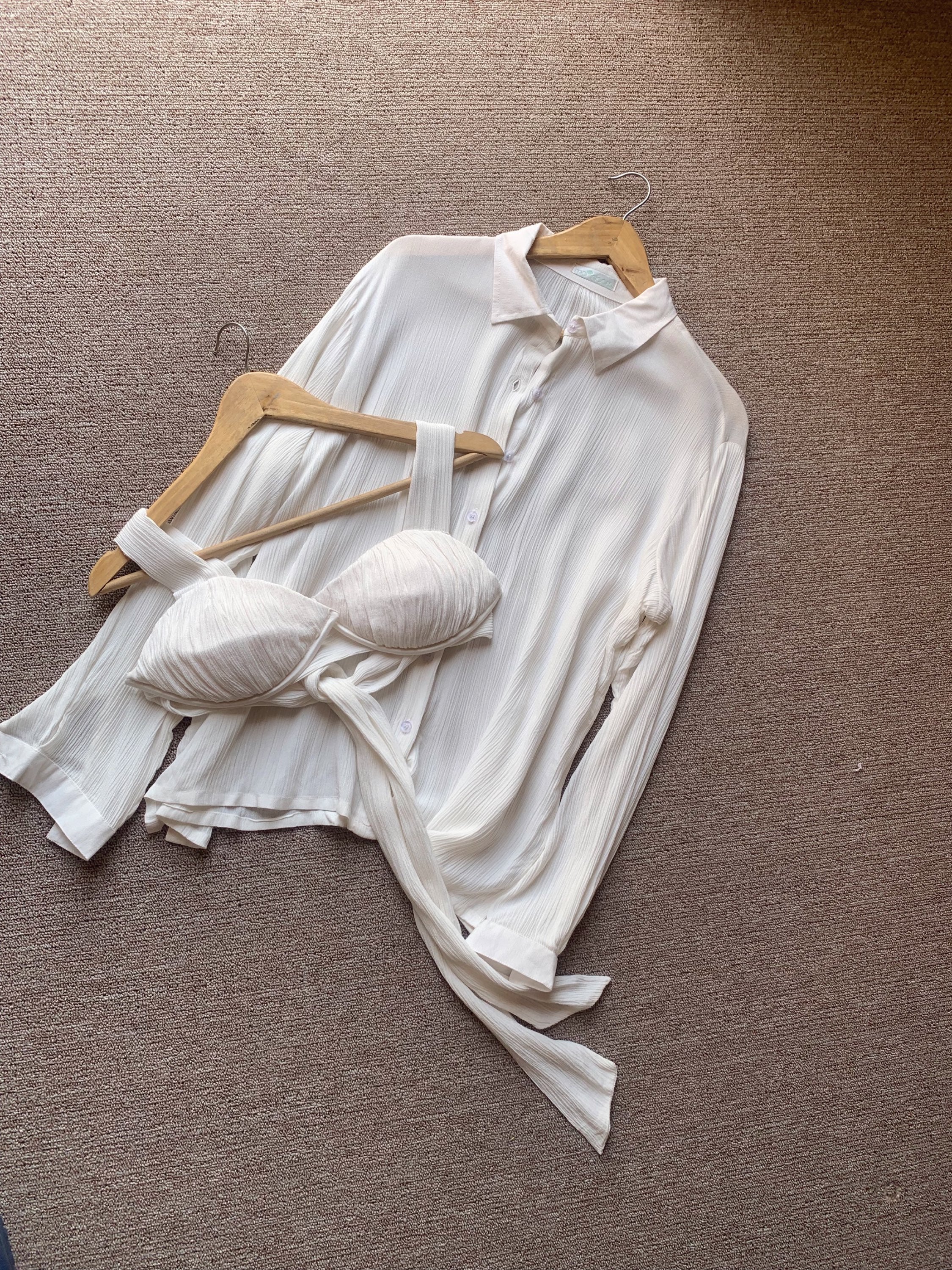 The Sand Shirt + The Shell Bralette : White