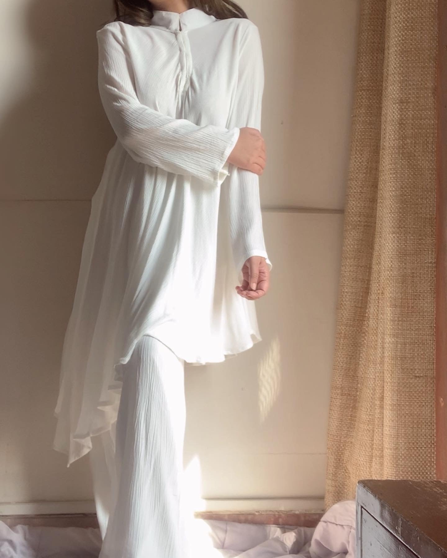 The Cora With Sleeves : White