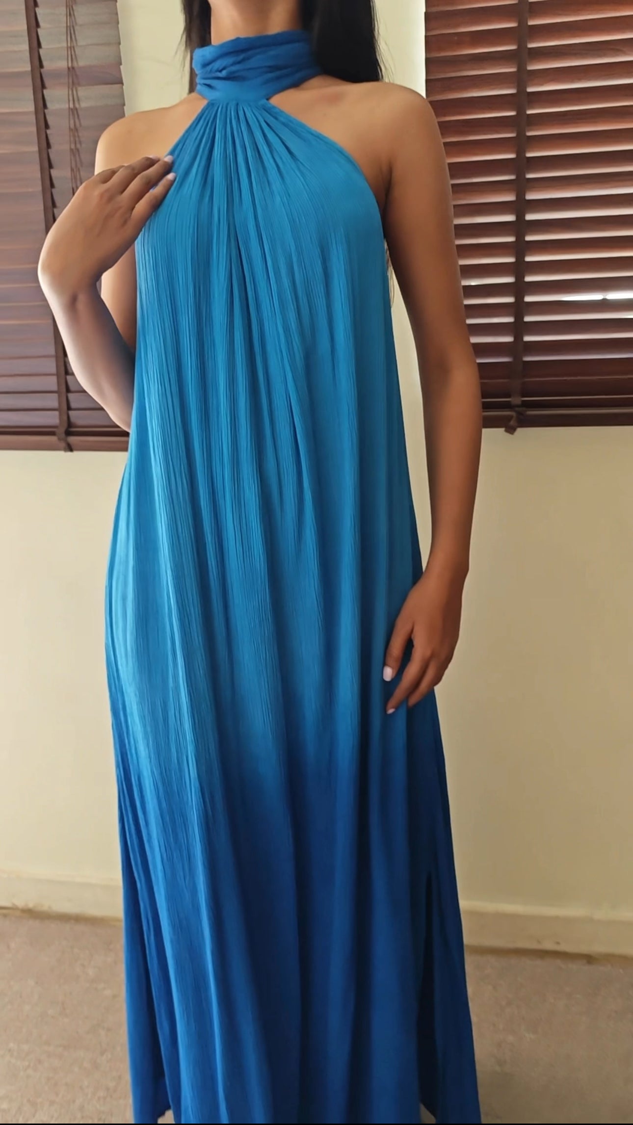 The Tropical Sunset Dress :  Cobalt Blue  Ombre