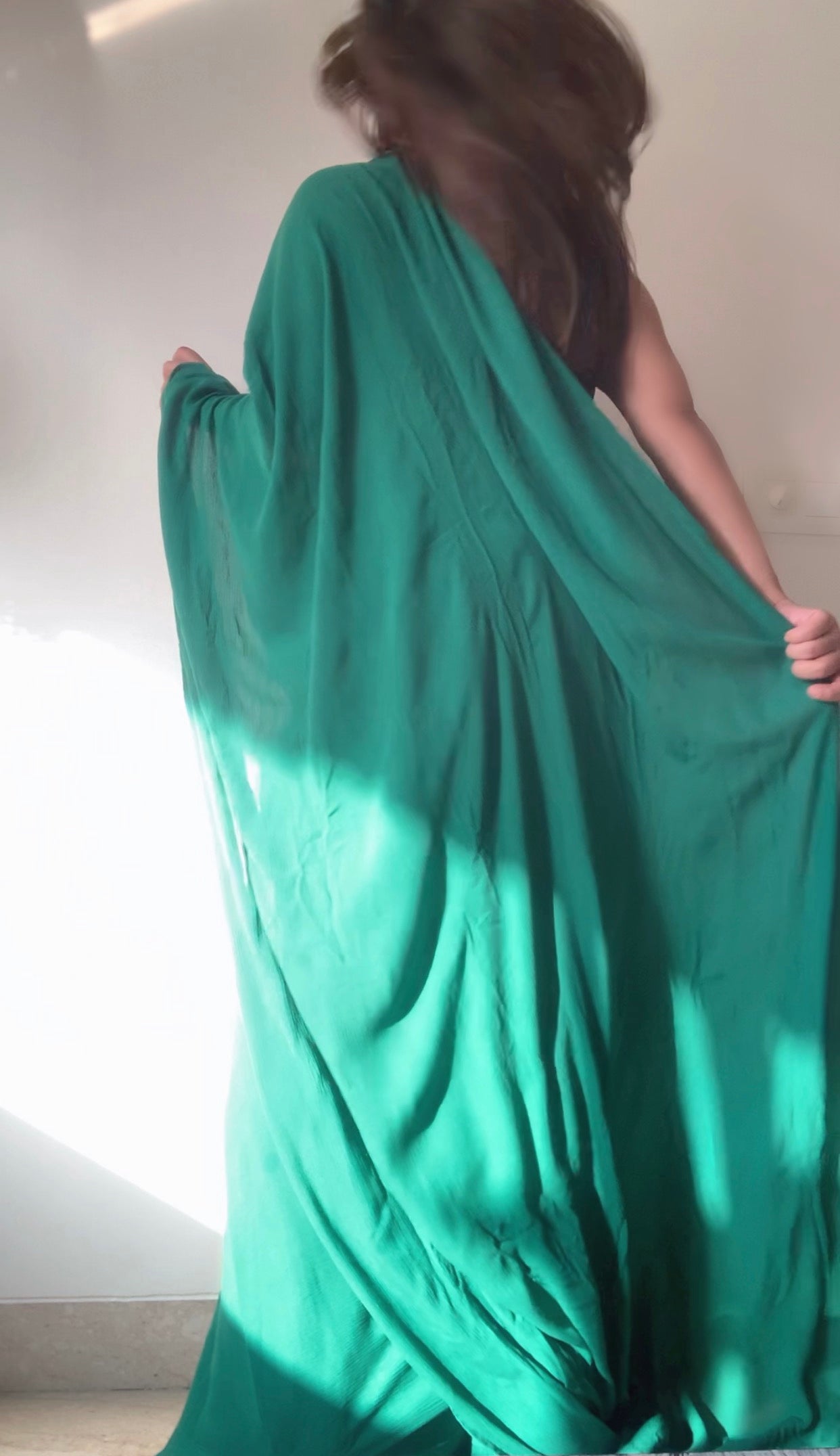 The Pre Draped Saree : Jade Green