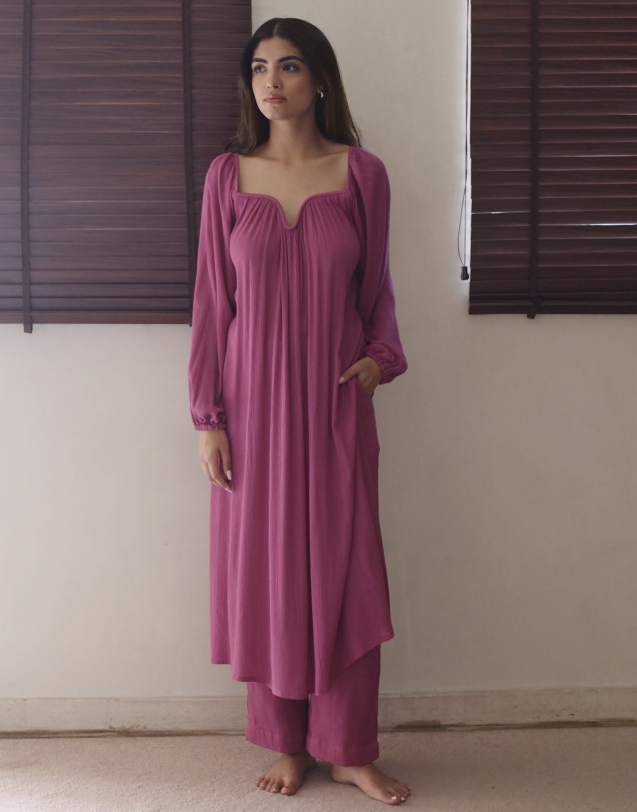 The Valentina Kurta Set  : Mauve