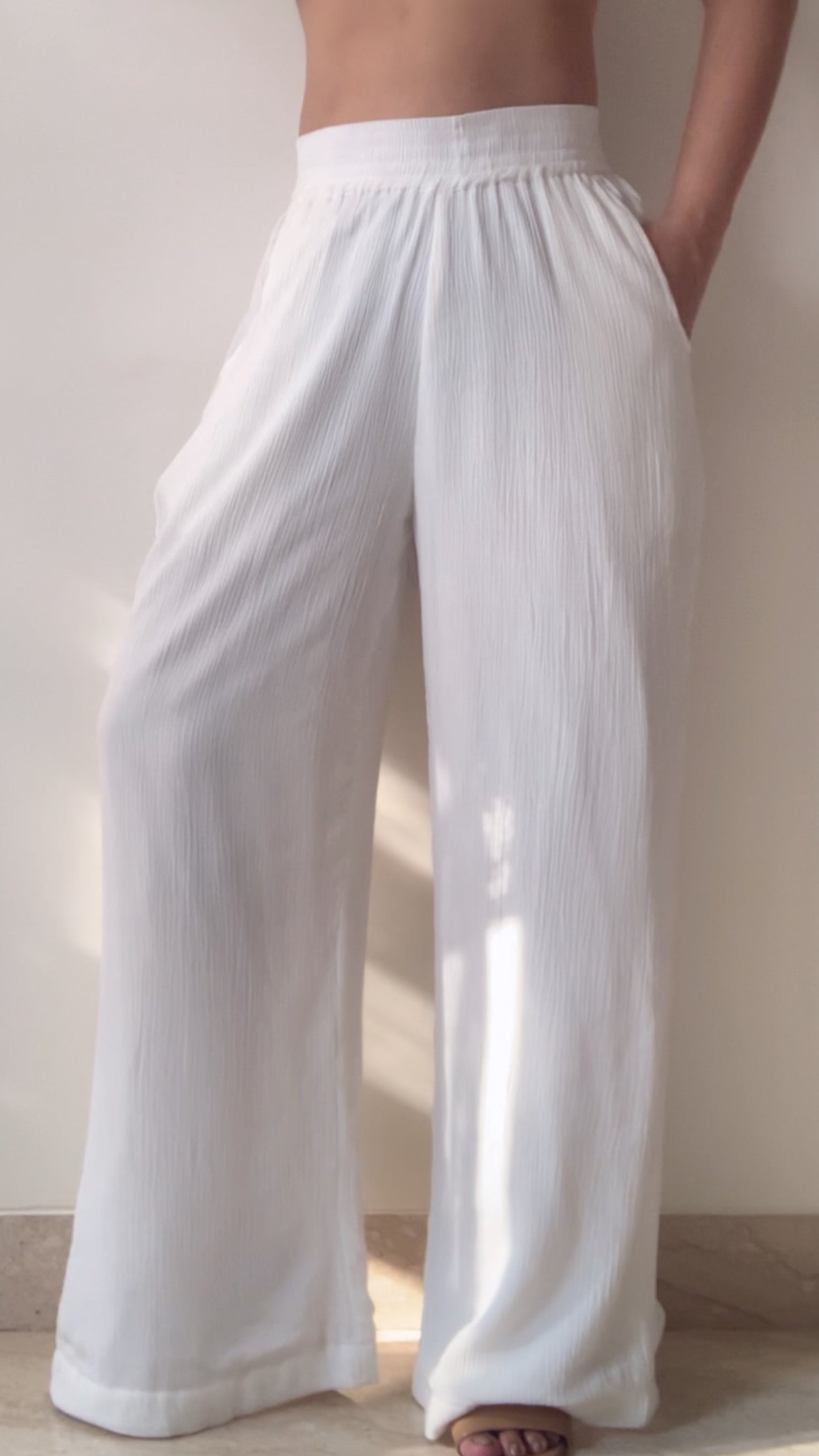 SCARF TOP + POSEIDON PANTS : Peach And Orange Ombré