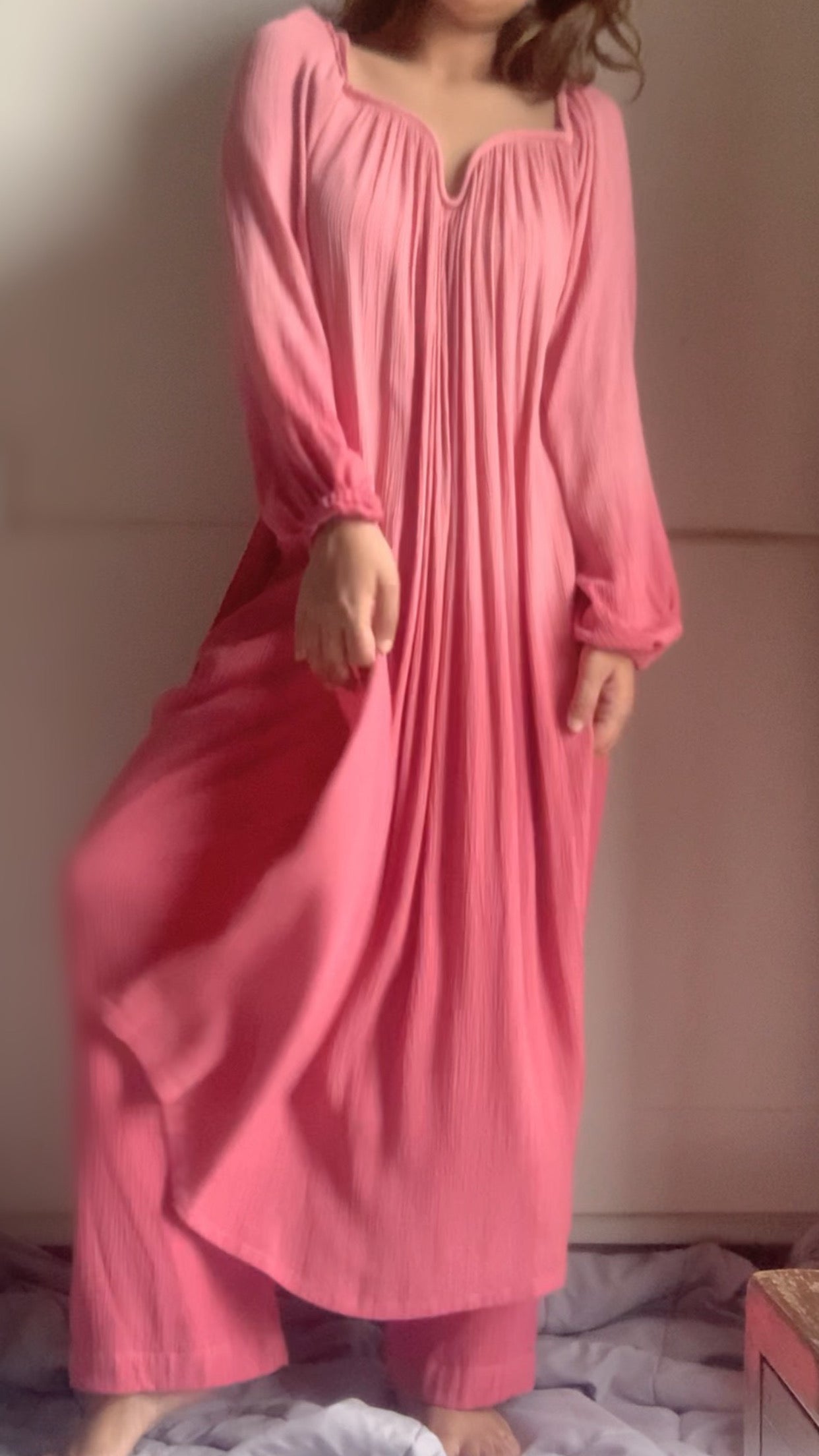 The Valentina Kurta Set :  Light Pink Ombré