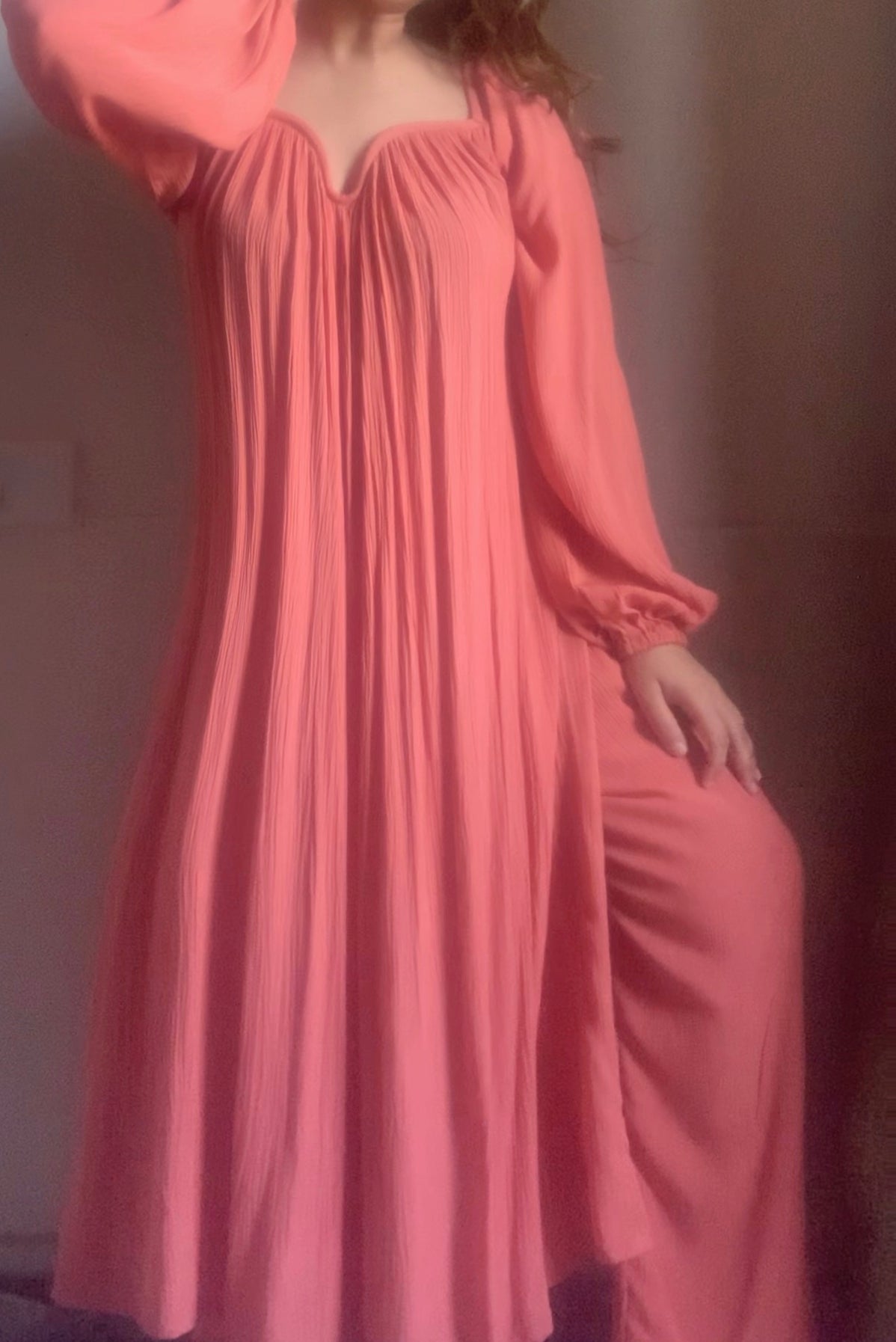 The Valentina Kurta Set : Salmon
