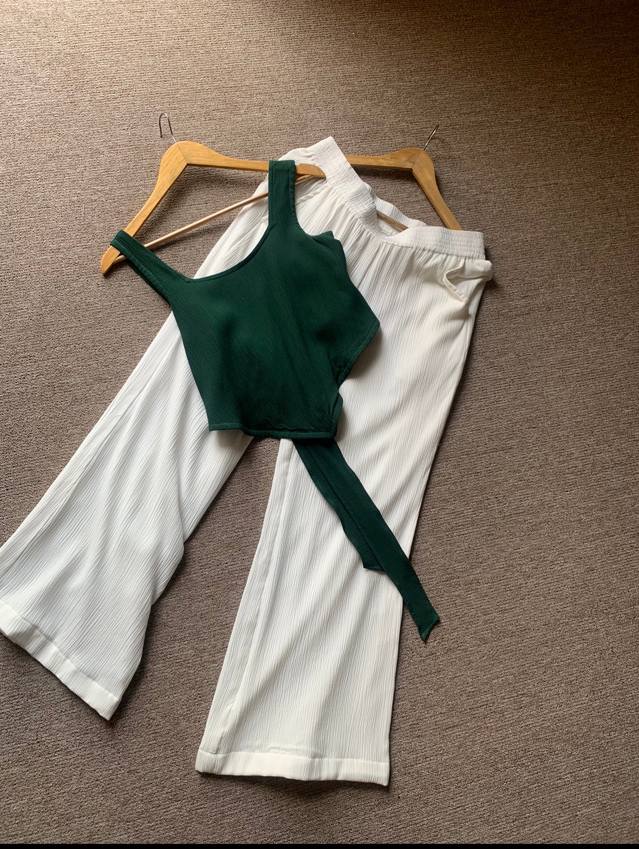 The   SCARF TOP + POSEIDON PANTS : Dark Green