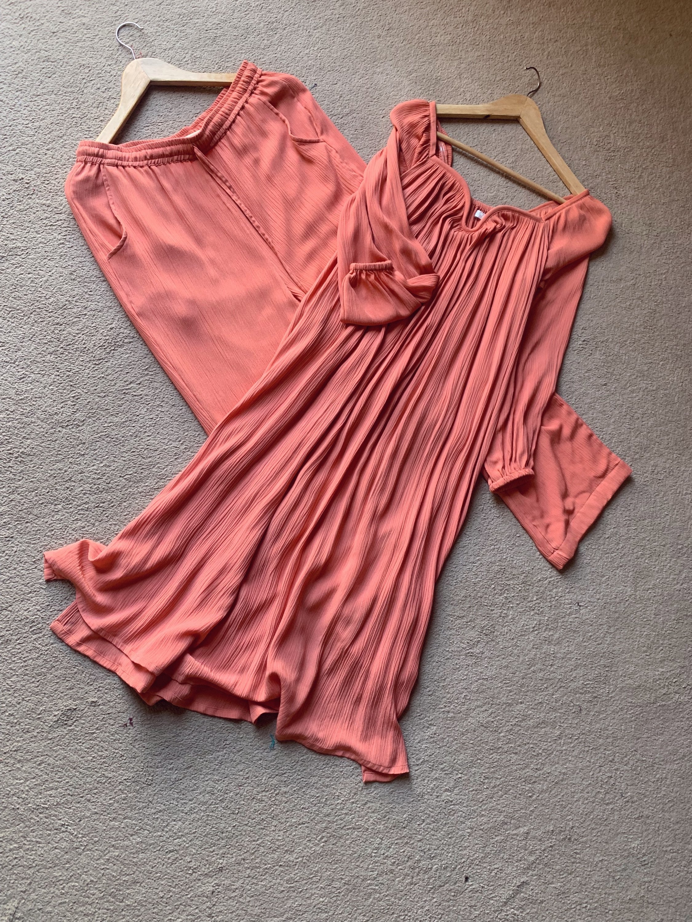 The Valentina Kurta Set : Salmon