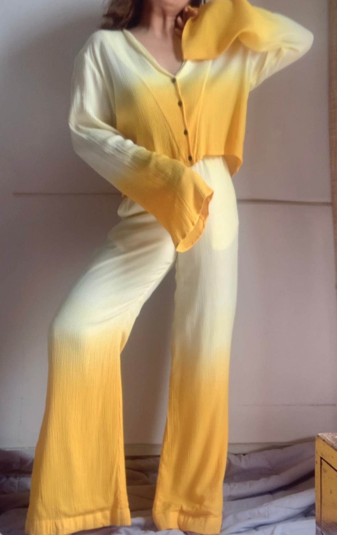 The Marcell Top + The Banded Tulip Pants : Yellow Ombre