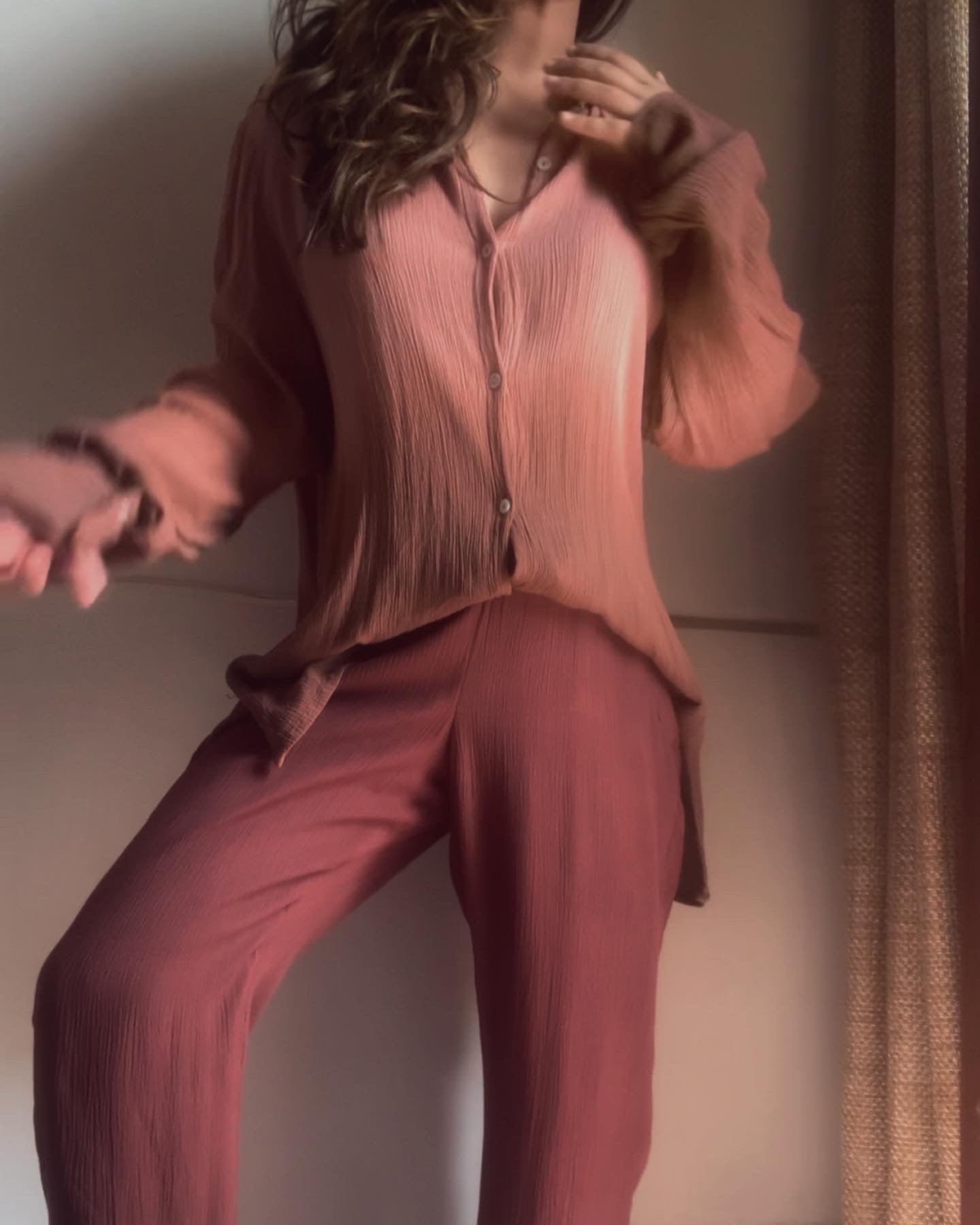 The Pluto set : Dusty Mauve Rose & Brown Ombré