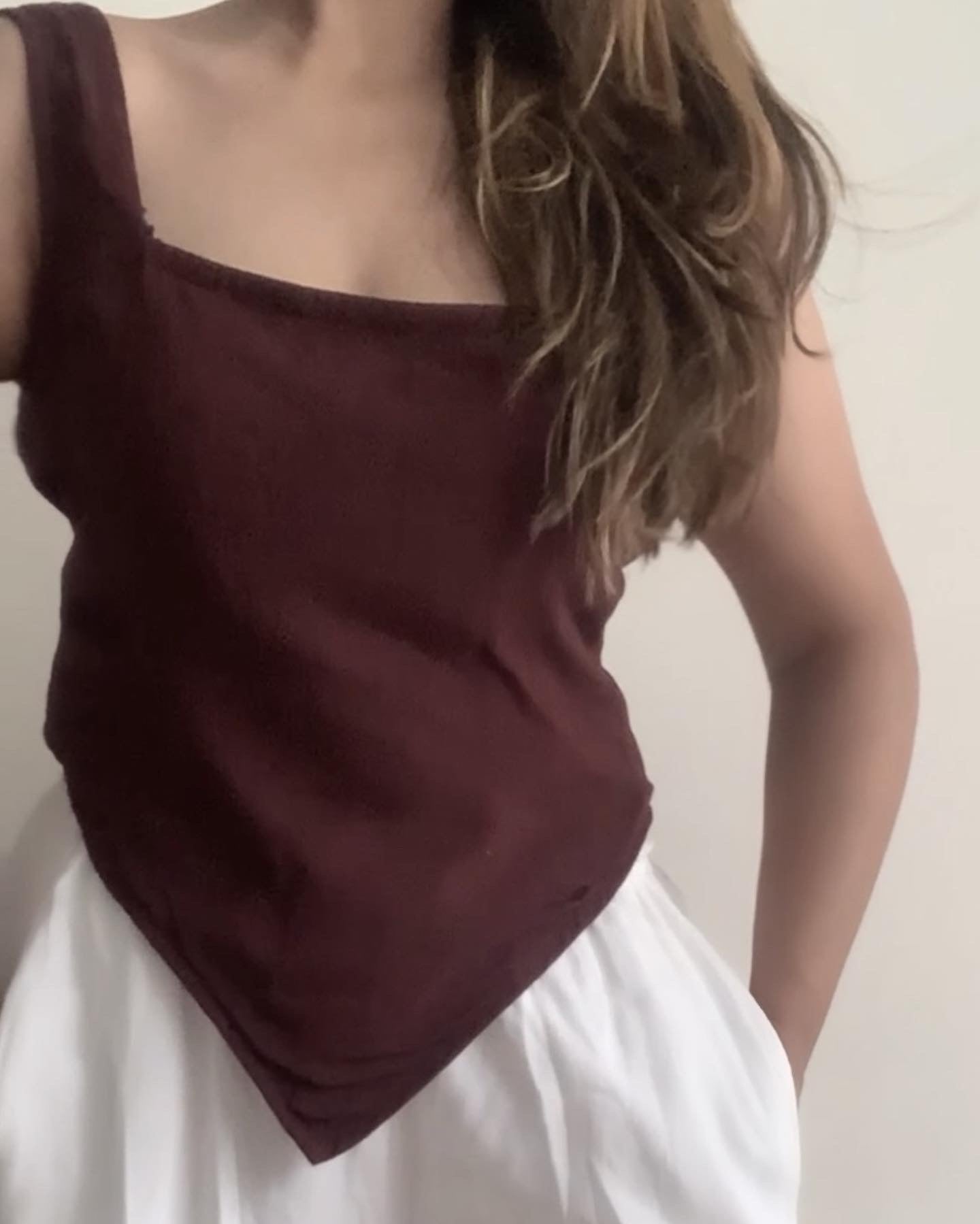 SCARF TOP + BANDED TULIP PANTS