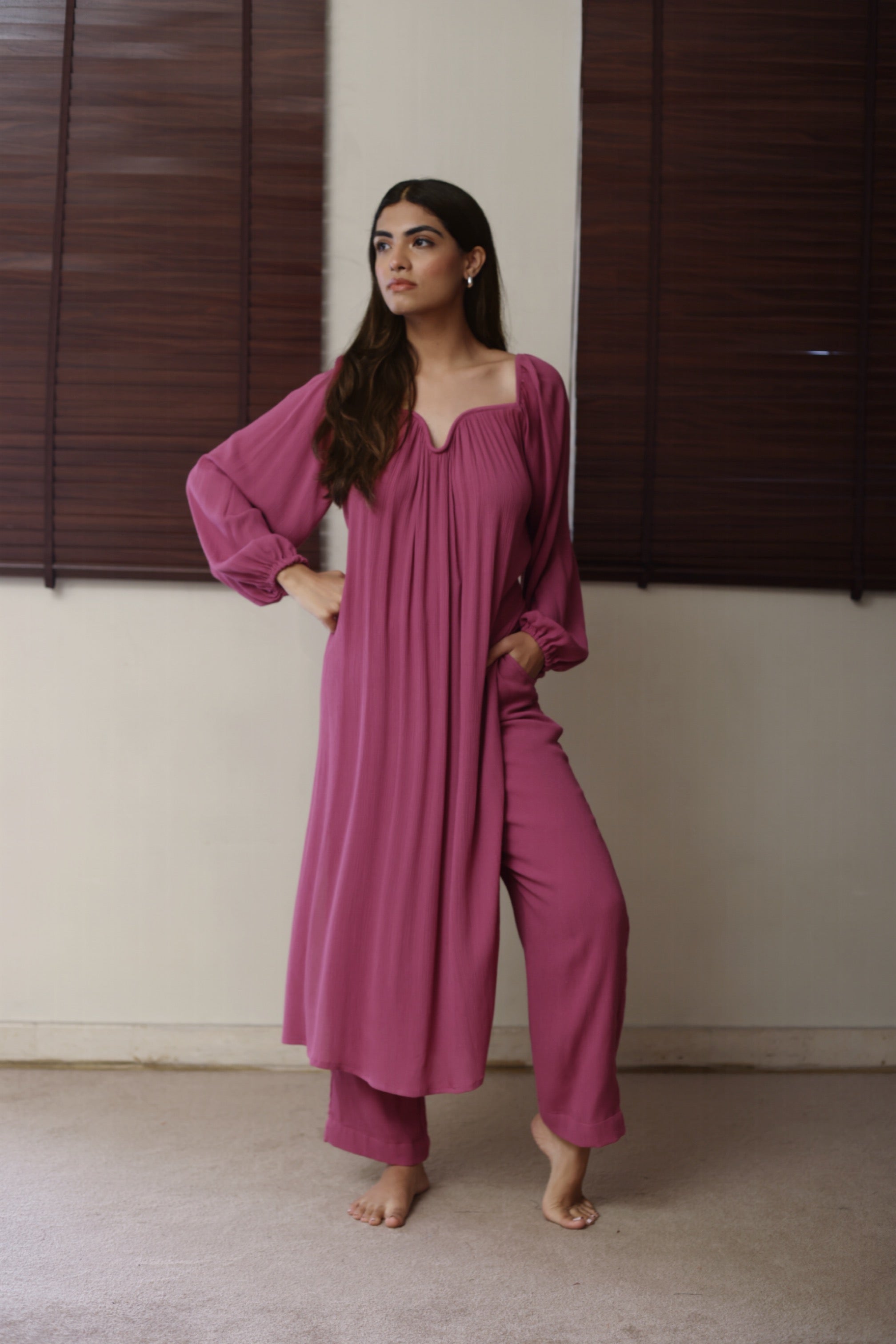 The Valentina Kurta Set  : Mauve