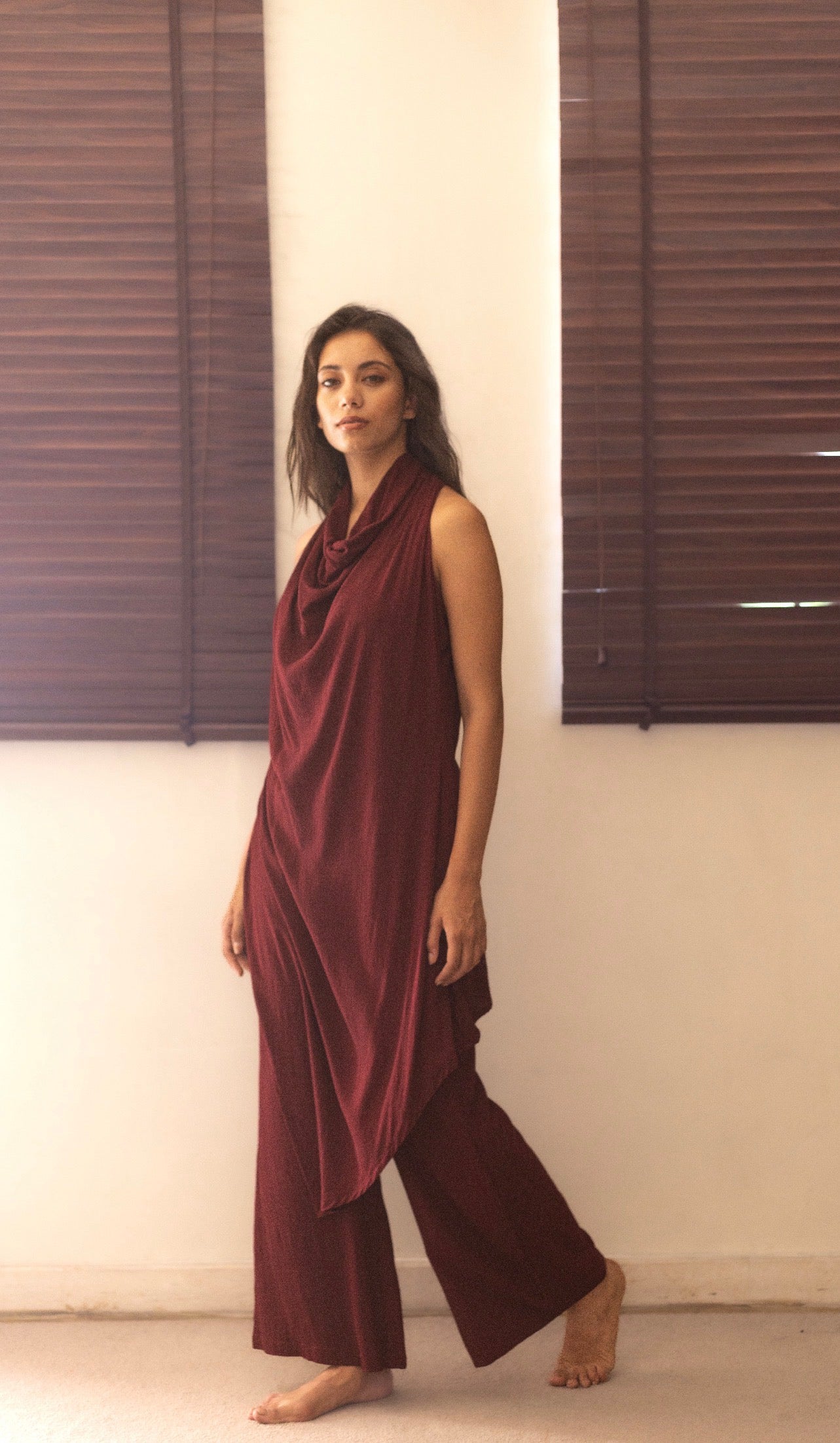 The Wave Drape Set : Hickory Brown
